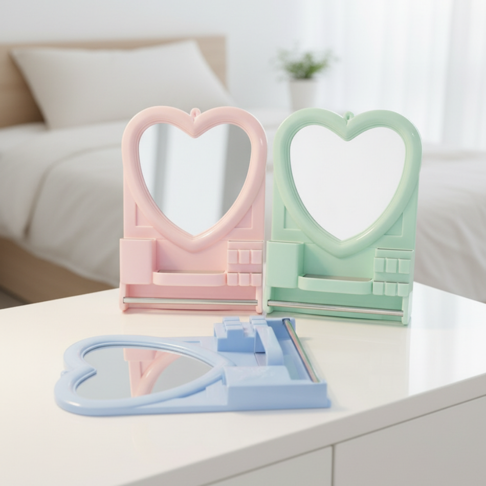 Espejo + Organizador Modelo Corazón