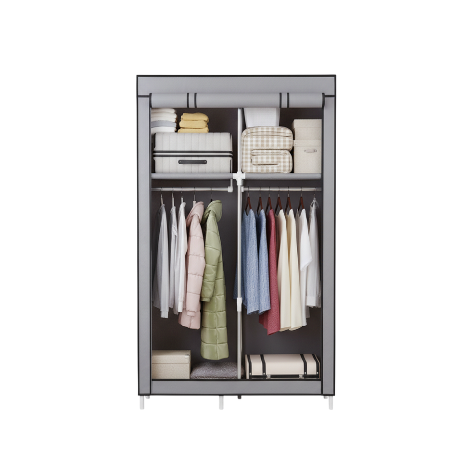 Ropero de 2 Cuerpos con Cortinas