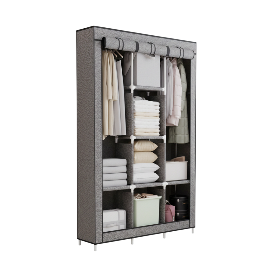 Ropero de 3 Cuerpos con Cortinas