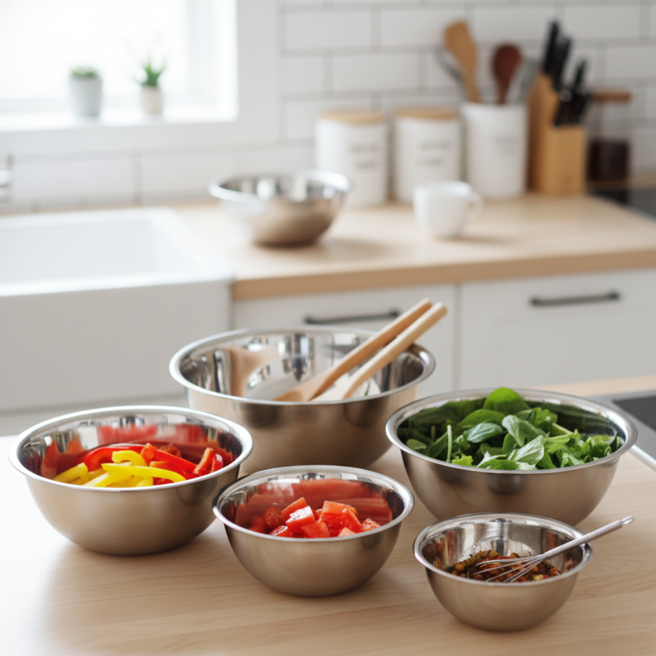 Set de Bowls Acero Inoxidable (5 unidades)