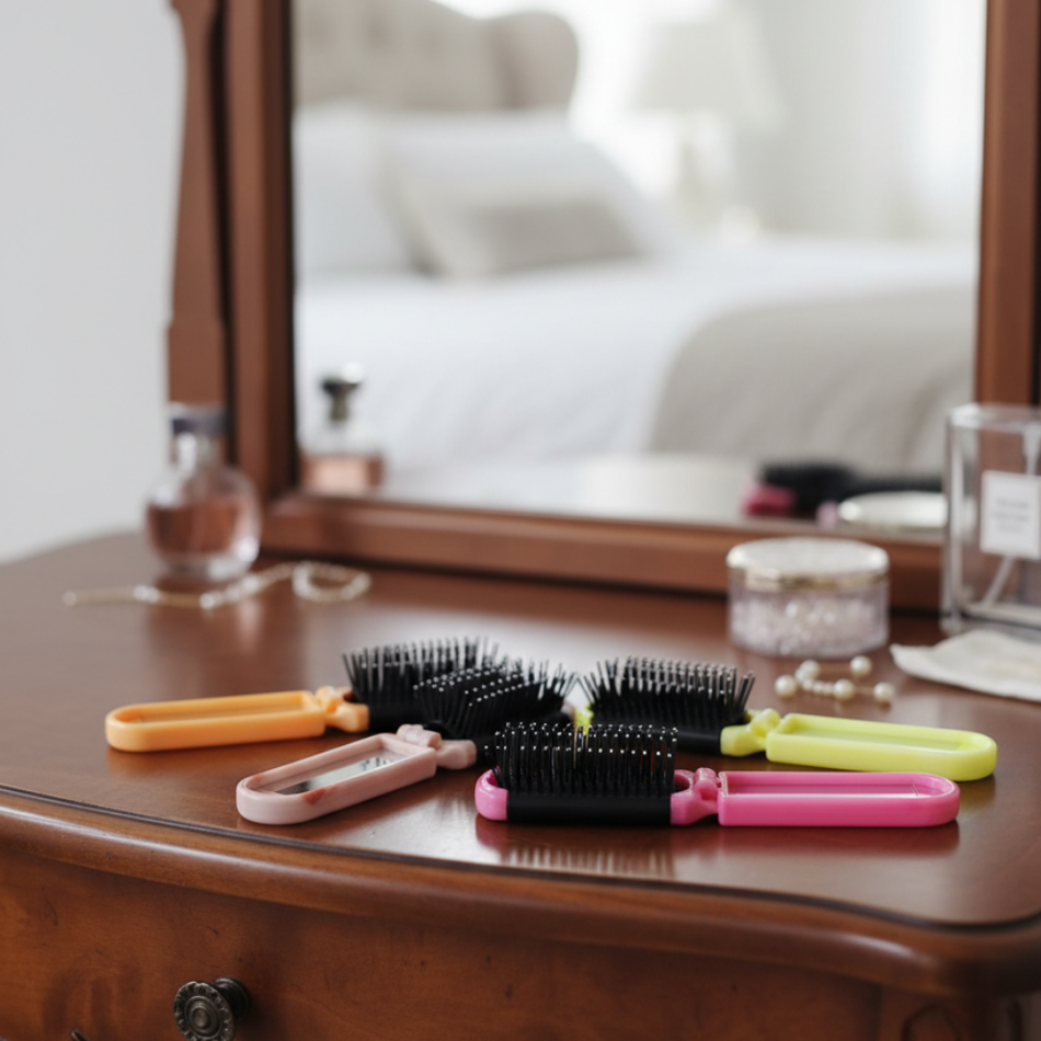 Cepillo de Cabello Plegable + Espejo