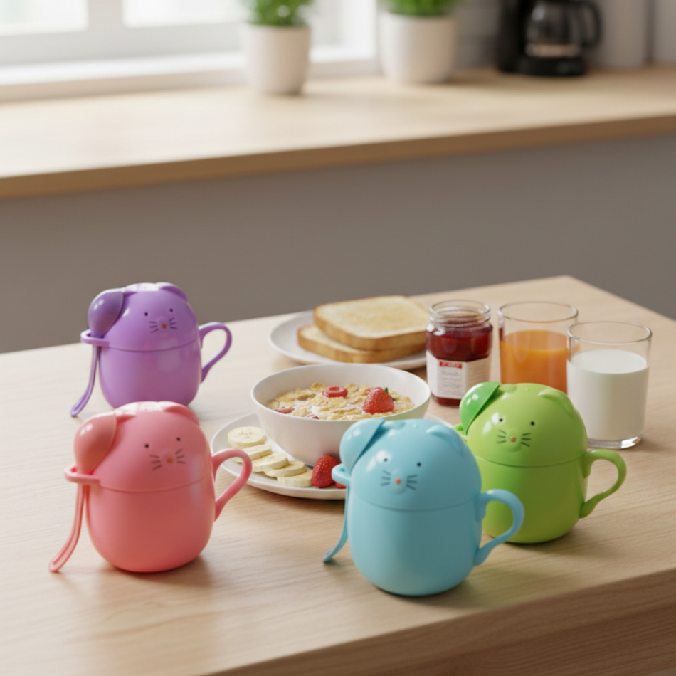 Taza + Cuchara Niños de Diseño Gato