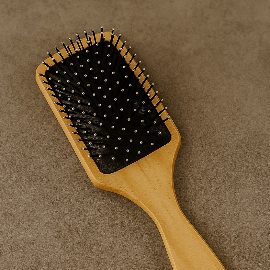 Cepillo de Cabello Rectangular de Madera Oscuro