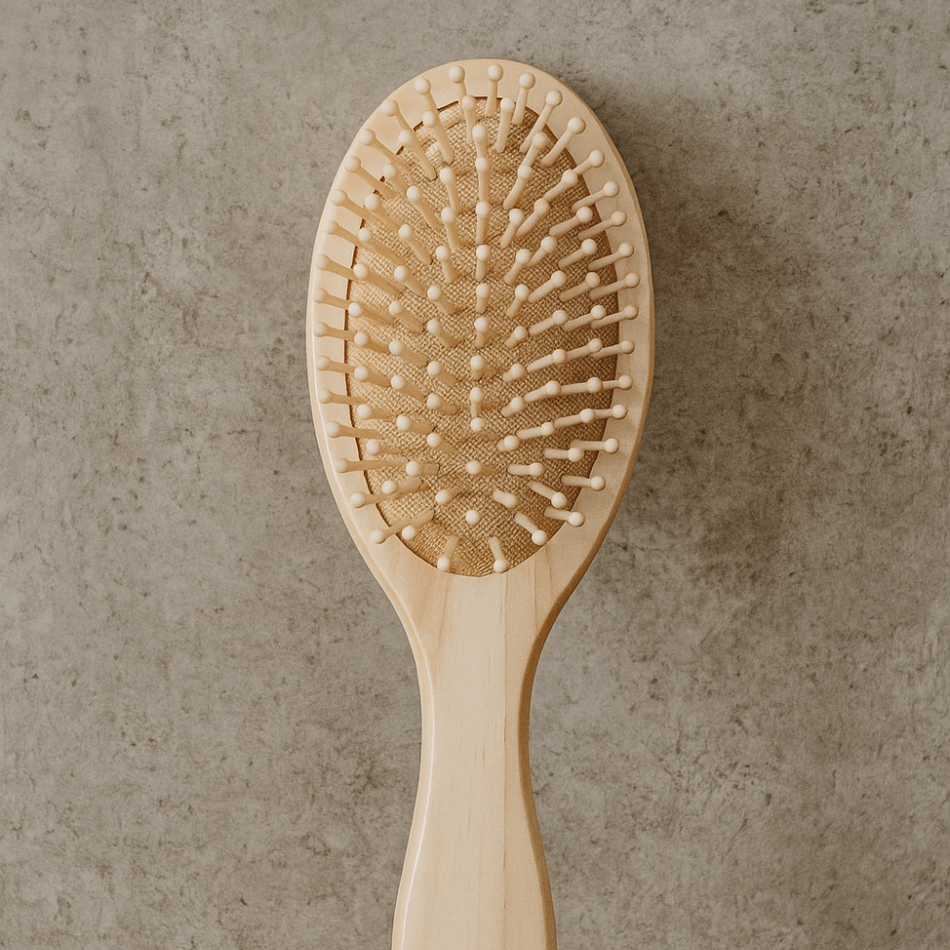 Cepillo de Cabello Ovalado de Madera Claro