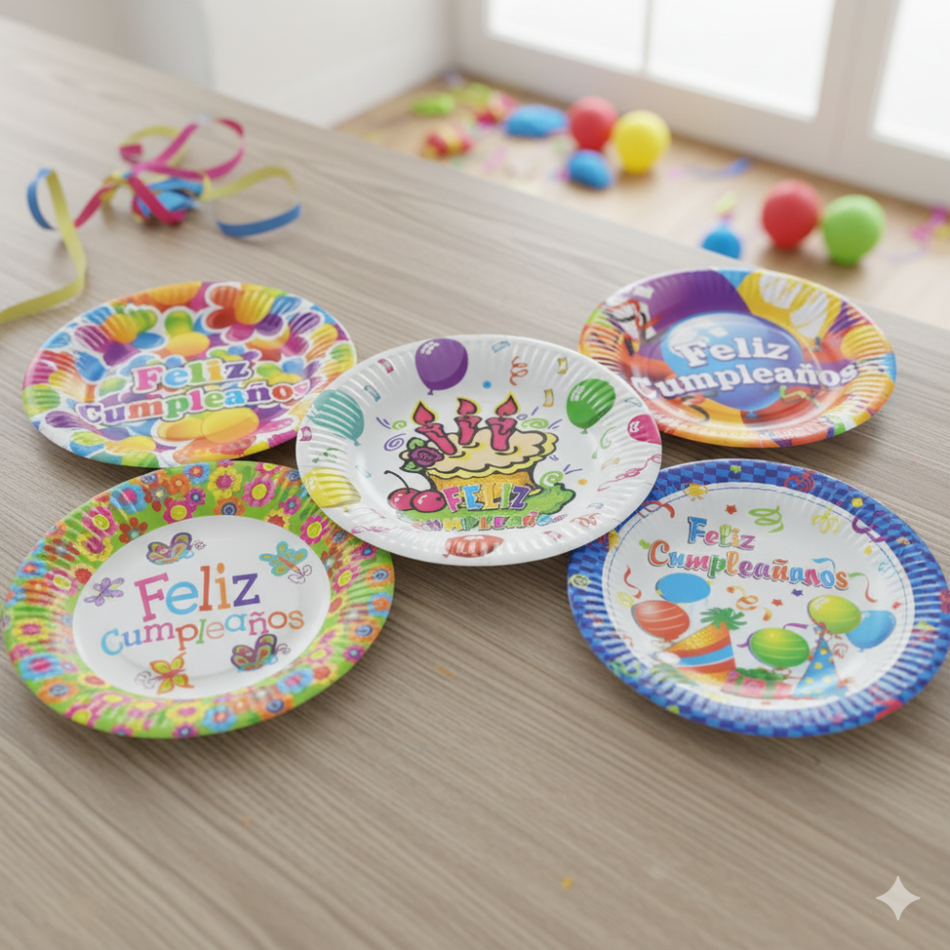 Platos de Diseño "Feliz Cumpleaños"