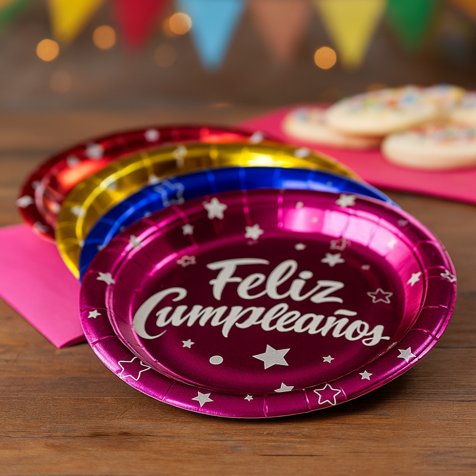 Platos Diseño "Feliz Cumpleaños"