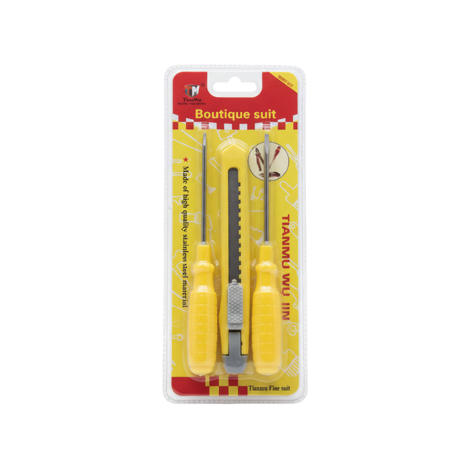 Set de 3 Herramientas Destornillador y Cuter